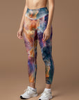 Abstract flowing lines bright colors leggings