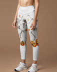 Halloween skeleton dancing pumpkin leggings