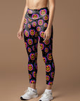 Haloween cool multicolored pumpkins leggings