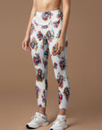 Skull with flowers and butterfly leggings