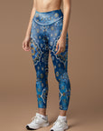 Blue retro pattern of mandalas leggings