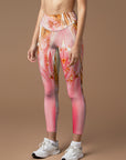 Abstract pink gilt water ripple leggings