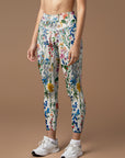 Hand painted wildflowers seamless leggings