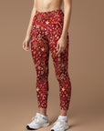 Golden christmas decoration elements pattern leggings