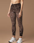 Black mesh with snowflake pattern leggings