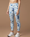 Animal tiger blue wild plants leggings