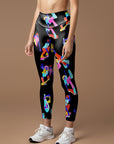 Cartoon drawing colorful skateboard leggings