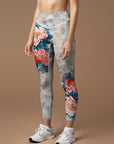 Flower national trend blooming peony leggings