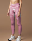 Halloween skull love shaped pink legging