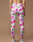 Flower colorful watercolor hibiscus leggings