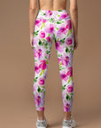 Flower colorful watercolor hibiscus leggings