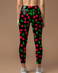 Fruit cherry red ripe berry leggings