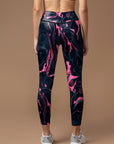 Tie dye pink smudged water ripple leggings