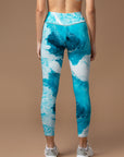 Water ripple blue lliquid leggings