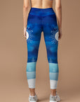 Cosmos celestial bodies moon night sky leggings