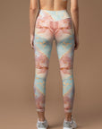 Gilt water ripple gold purple marble leggings