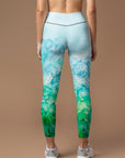 Botanical watercolor woods green leggings