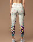 Flower purple plumeria design leggings