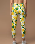 Flower yellow rose leggings