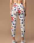 CREAMY™ retro seashell starfish waistband leggings