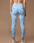 Liquid blue swirl water ripple leggings