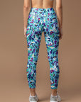 Flower ditsy abstract swirl vibrant spring leggings