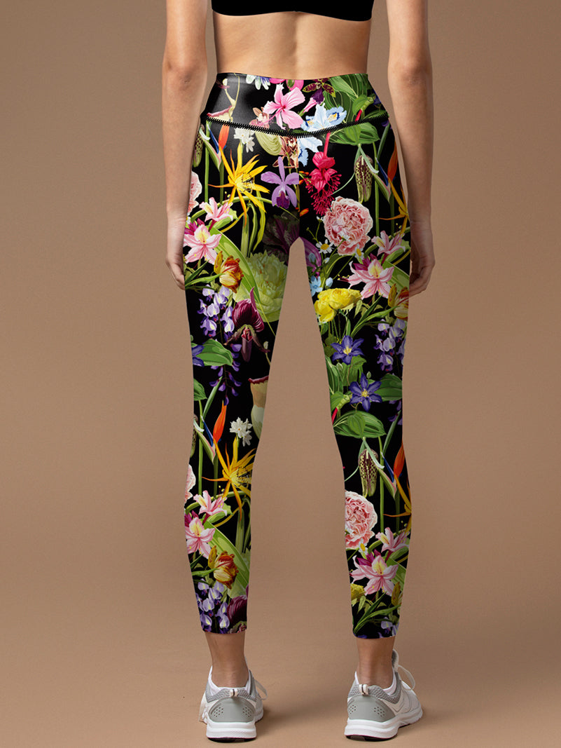 Flower tropical anthurium lotus leggings