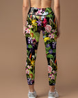 Flower tropical anthurium lotus leggings