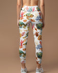 Ocean colorful tropical turtles starfish leggings