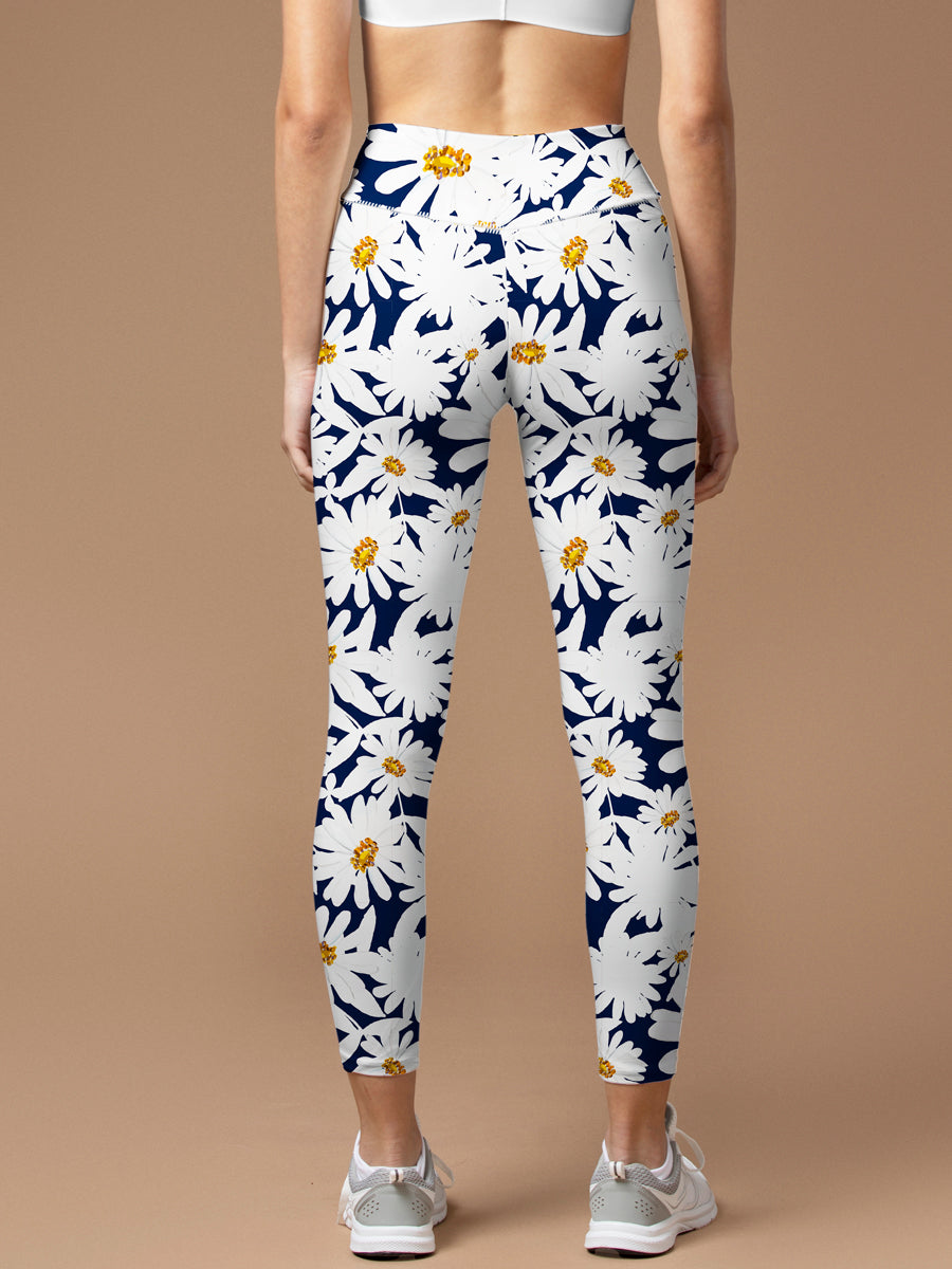 Flower white little daisy leggings