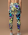 Animal leopard print colorful psychedelic leggings