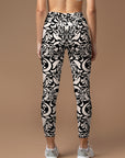 Black and white line design leggings