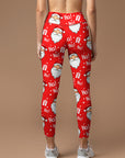 Christmas head santa claus leggings