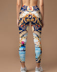 Venice grand canal exquisite gold filigree pattern leggings