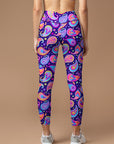 Purple paisley print design leggings