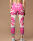 Flower pink peony lace leggings