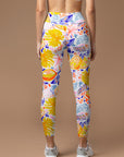 Fruit lemon turtle leaves yellow hand drawn sketch leggings