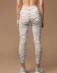 Animal zebra print gray beige leggings