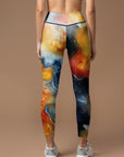 Liquid abstract colorful water ripples leggings