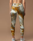 Gilded water ripple gold star leggings