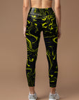 Abstract green liquid fluid water ripples leggings