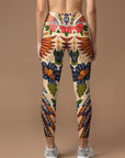 Animal corrido of macaws and foliage leggings