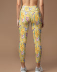 Watercolor whimsy meadow wildflowers leggings