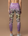 Animal leopard purple glitter leggings