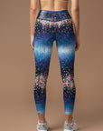 Colorful clusters of wild flowers leggings