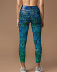 Animal blooming peacock feather leggings