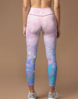 Rainbow shiny pink and blue gradient leggings