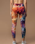 Abstract flowing lines bright colors leggings