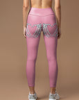 Halloween skull love shaped pink legging