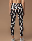 Halloween skateboarding hula hooping ghost balck leggings